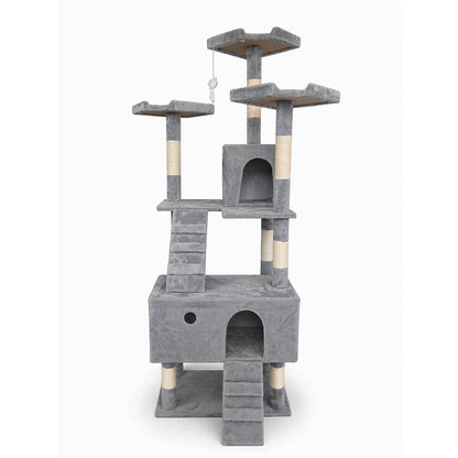 Rascador Para Gatos Con Rampa Cuevas Y Plataformas 170x50x50