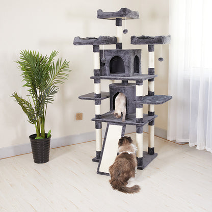 Rascador Tipo Gimnasio Para Gatos Con Rampa Niveles Y Refugios