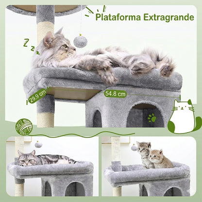 Rascador Gimnasio Torre Premium Con Cuevas Y Cama