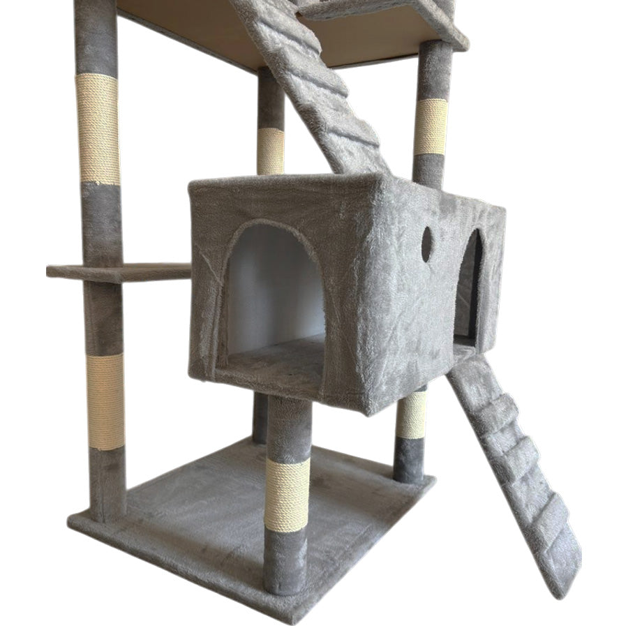 rascador para gatos con rampa cuevas y plataformas 170x50x50