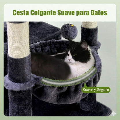 Rascador Gimnasio Torre Premium Con Cuevas Y Cama