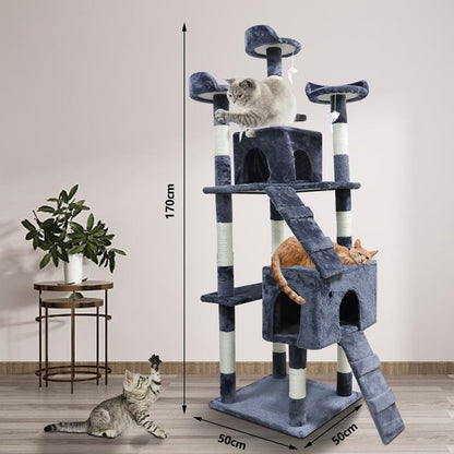Rascador Para Gatos Con Rampa Cuevas Y Plataformas 170x50x50