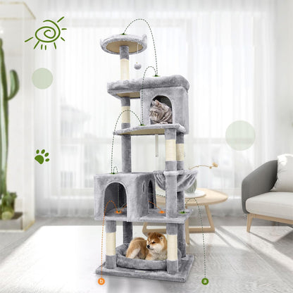 Rascador Gimnasio Torre Premium Con Cuevas Y Cama
