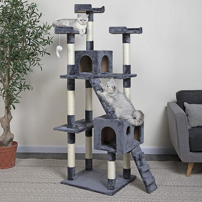 Rascador Para Gatos Con Rampa Cuevas Y Plataformas 170x50x50