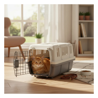 Petmood Transportador Para Gatos Incluye Piso + Bebedero 46cmx31cmx31cm