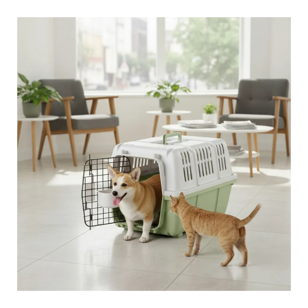 transportador para mascotas incluye piso + bebedero l-50